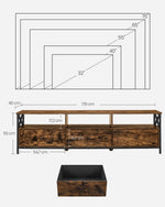 Szafka pod TV 178x40x50 cm brązowo-czarna vintage