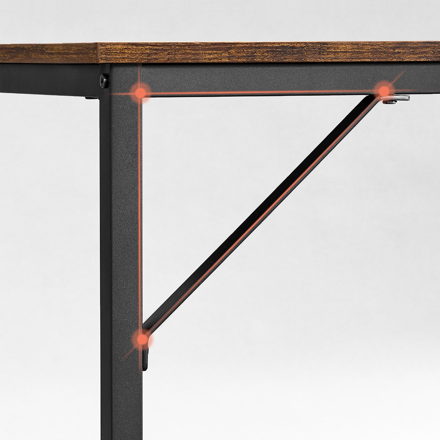 Wąskie biurko komputerowe 120×60 cm z metalową ramą