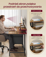 Biurko komputerowe 120x55 cm z materiałowymi szufladami