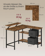 Regał do przechowywania, rustykalny brąz, 115 cm