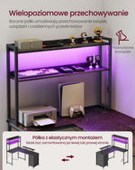 Narożne biurko komputerowe z LED i 3 szufladami