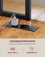 Narożne biurko z oświetleniem LED i 3 szufladami