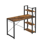 Biurko komputerowe 120 cm vintage brązowo-czarne