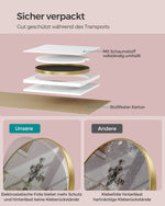 Okrągłe lustro ścienne ze złotą metalową ramą 61 cm