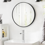 Okrągłe lustro ścienne z metalową ramą 61 cm