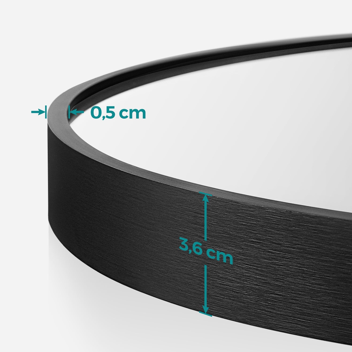 Okrągłe lustro ścienne z metalową ramą 61 cm