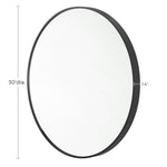 Okrągłe lustro ścienne z czarną metalową ramą 61 cm