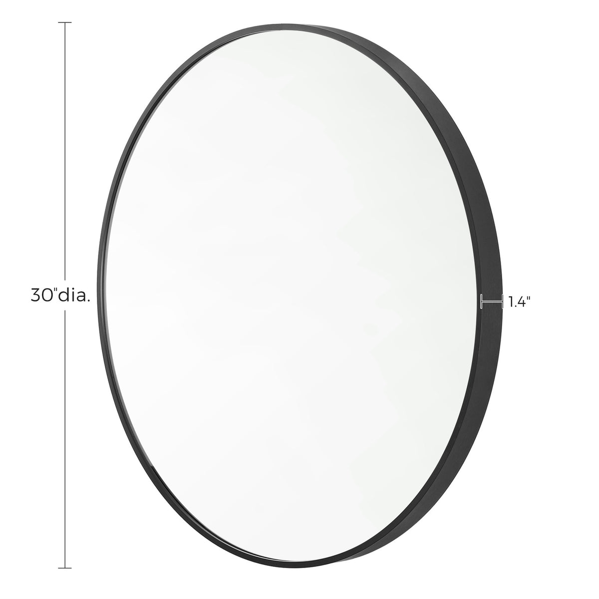 Okrągłe lustro ścienne z czarną metalową ramą 61 cm
