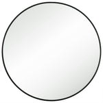Okrągłe lustro ścienne z czarną metalową ramą 61 cm