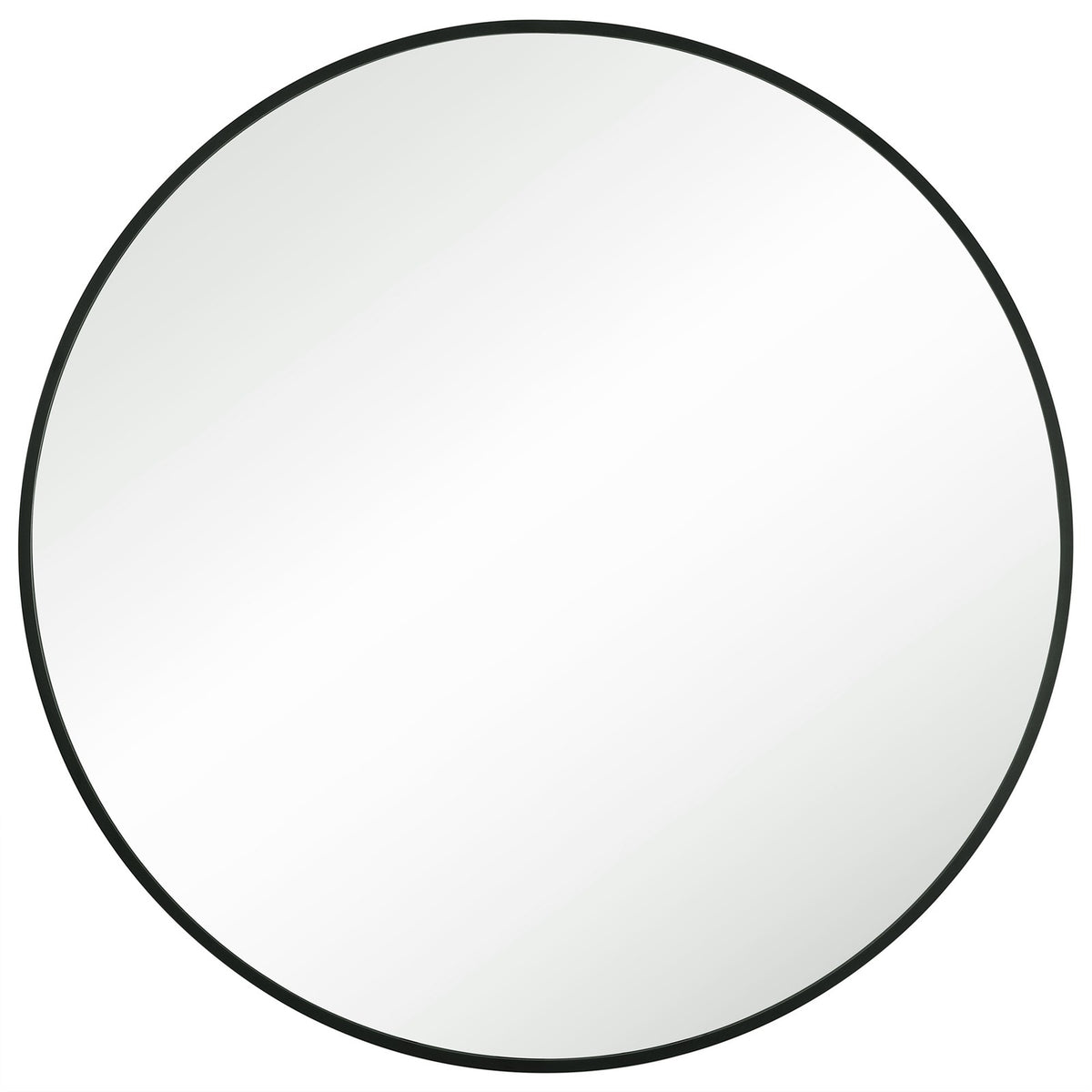 Okrągłe lustro ścienne z czarną metalową ramą 61 cm