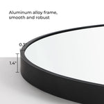 Okrągłe lustro ścienne z czarną metalową ramą 61 cm