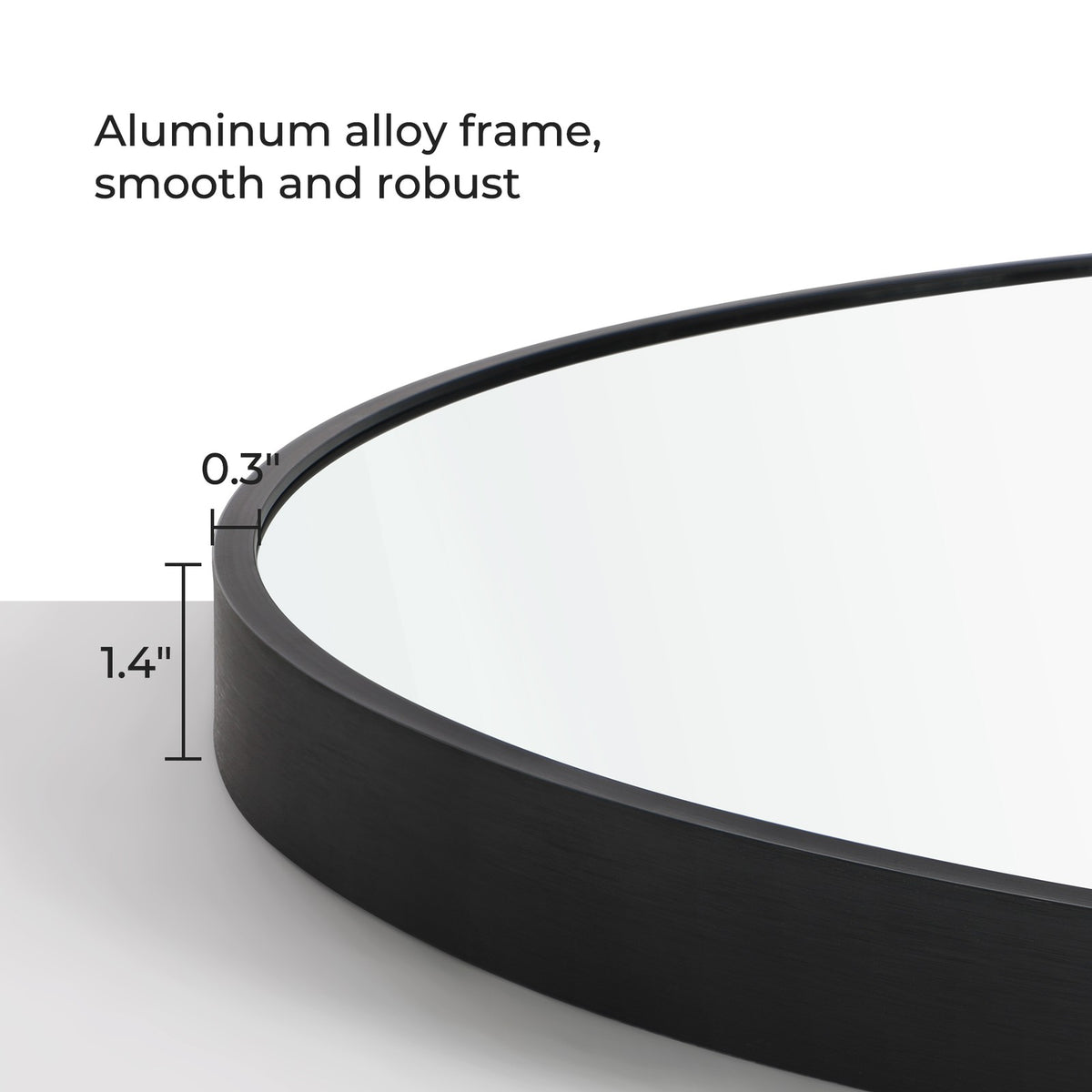 Okrągłe lustro ścienne z czarną metalową ramą 61 cm
