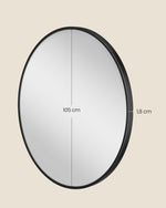 Okrągłe lustro ścienne 105 cm czarne