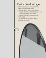 Okrągłe lustro ścienne 105 cm czarne