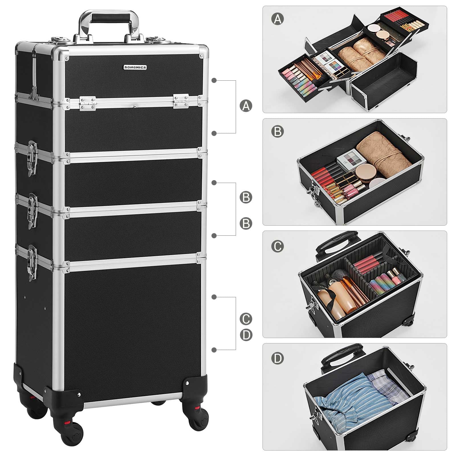 Organizer, czarny, 82,5 cm