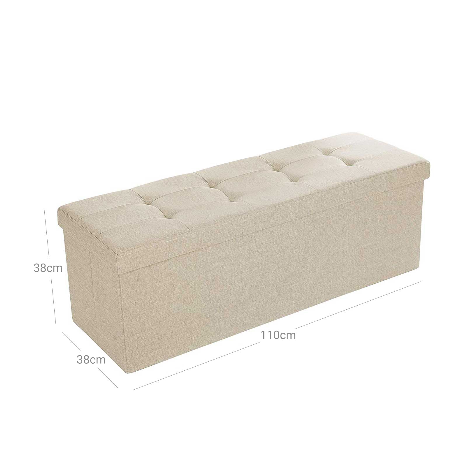 Pufa ze schowkiem, cream white, 110 cm