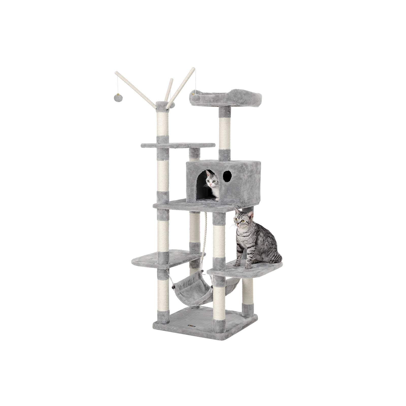 Drapak dla kota, jasnoszary, 154 cm