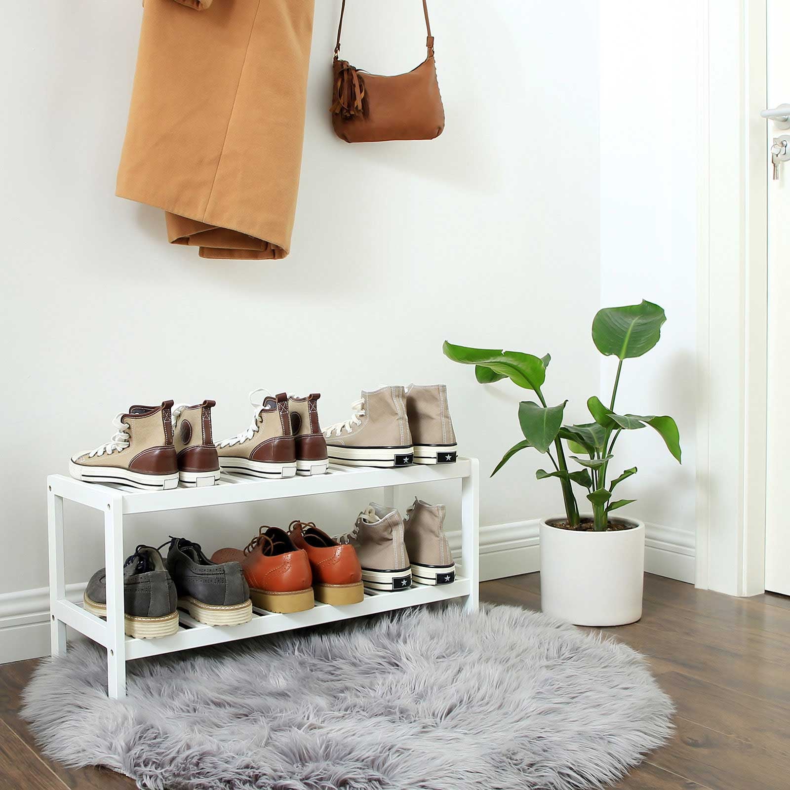 Regał na buty, biały, 70 cm
