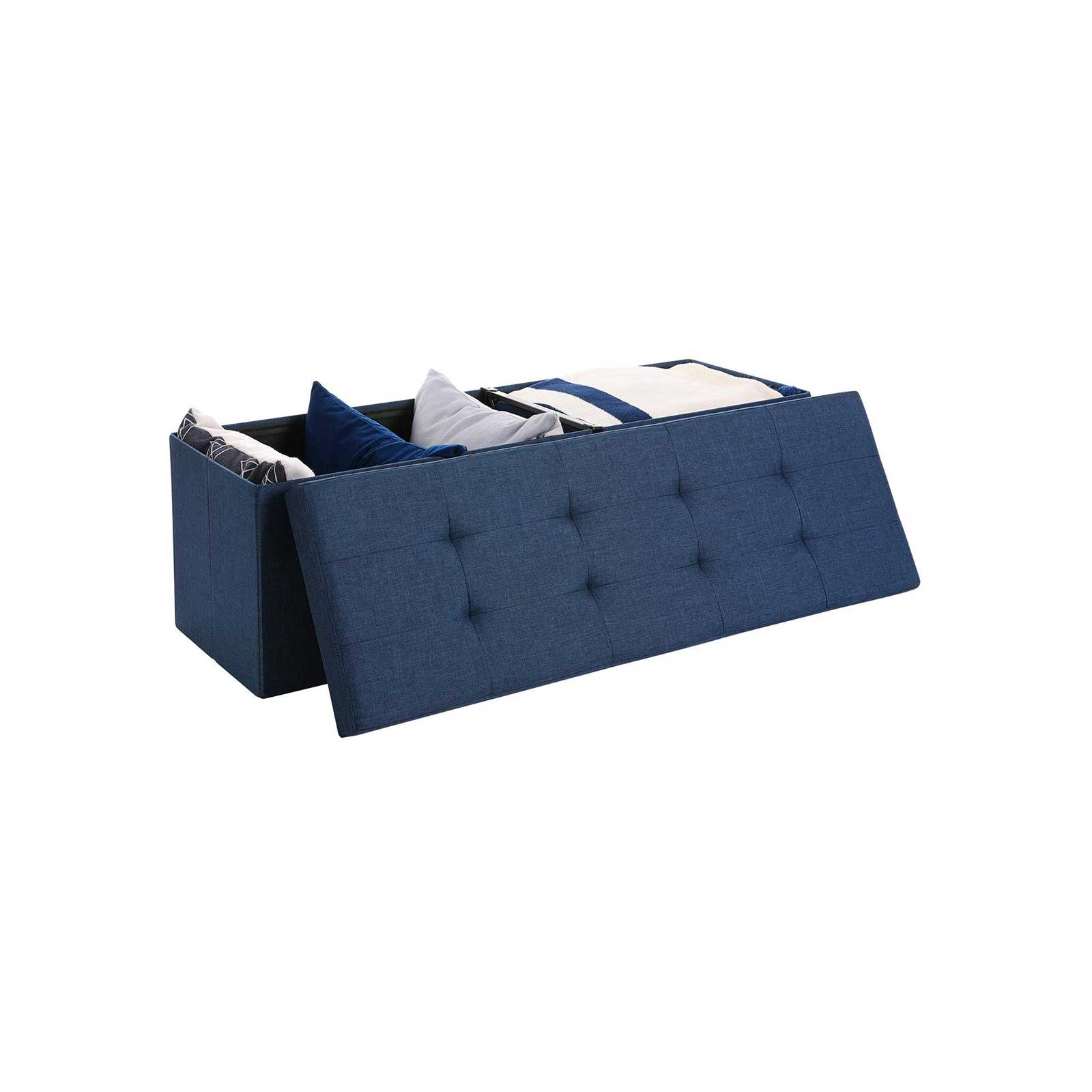 Pufa ze schowkiem, midnight blue, 110 cm