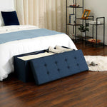 Pufa ze schowkiem, midnight blue, 110 cm