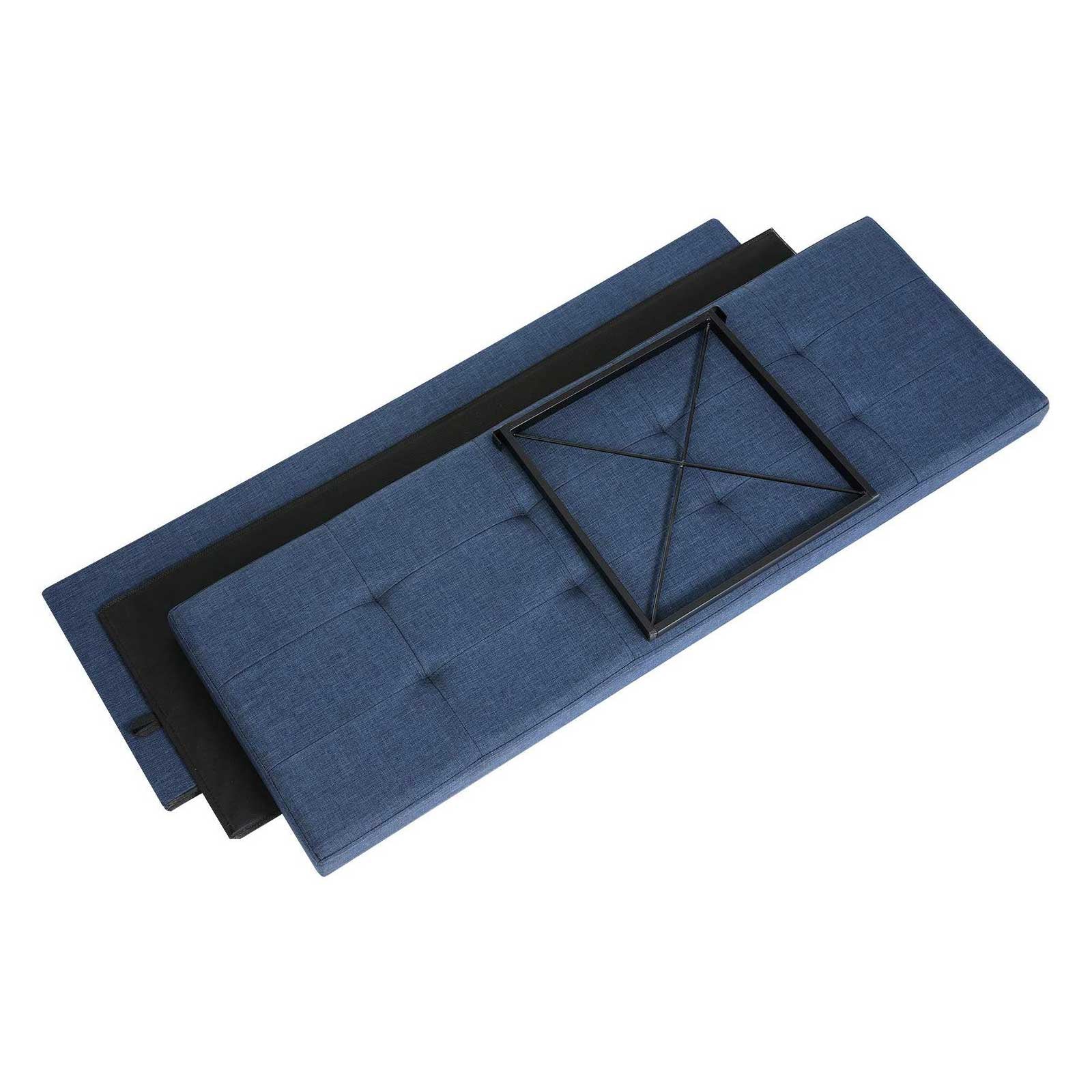 Pufa ze schowkiem, midnight blue, 110 cm