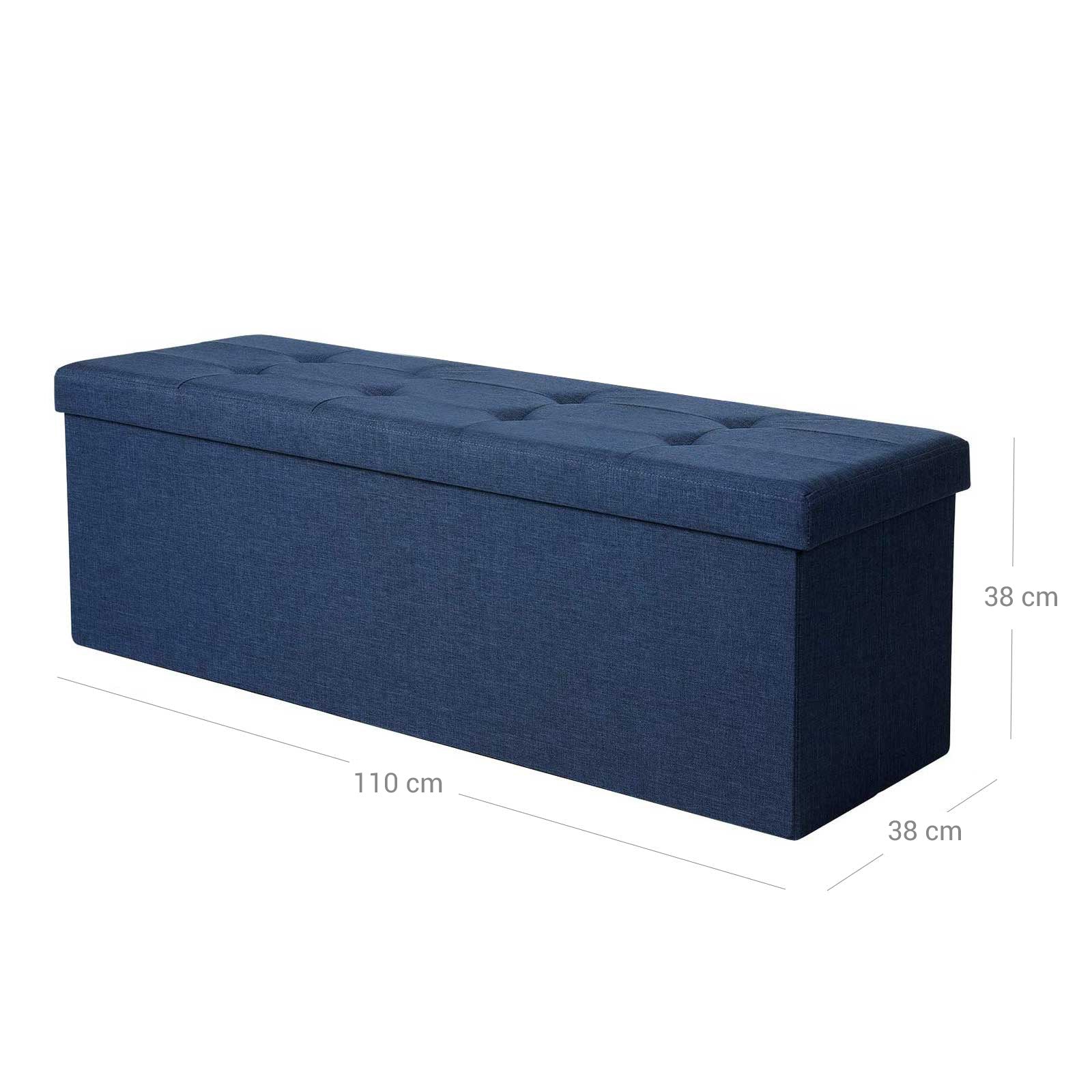 Pufa ze schowkiem, midnight blue, 110 cm