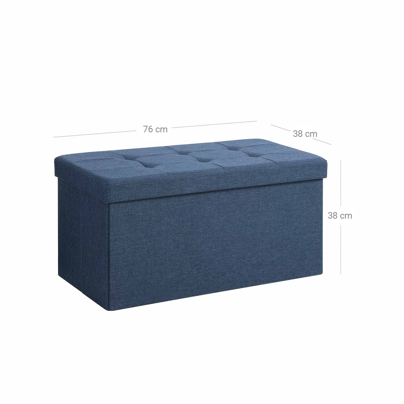 Pufa ze schowkiem, midnight blue, 76 cm