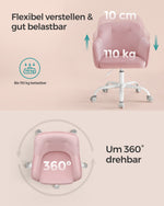 Krzesło biurowe regulowane różowe do 110 kg