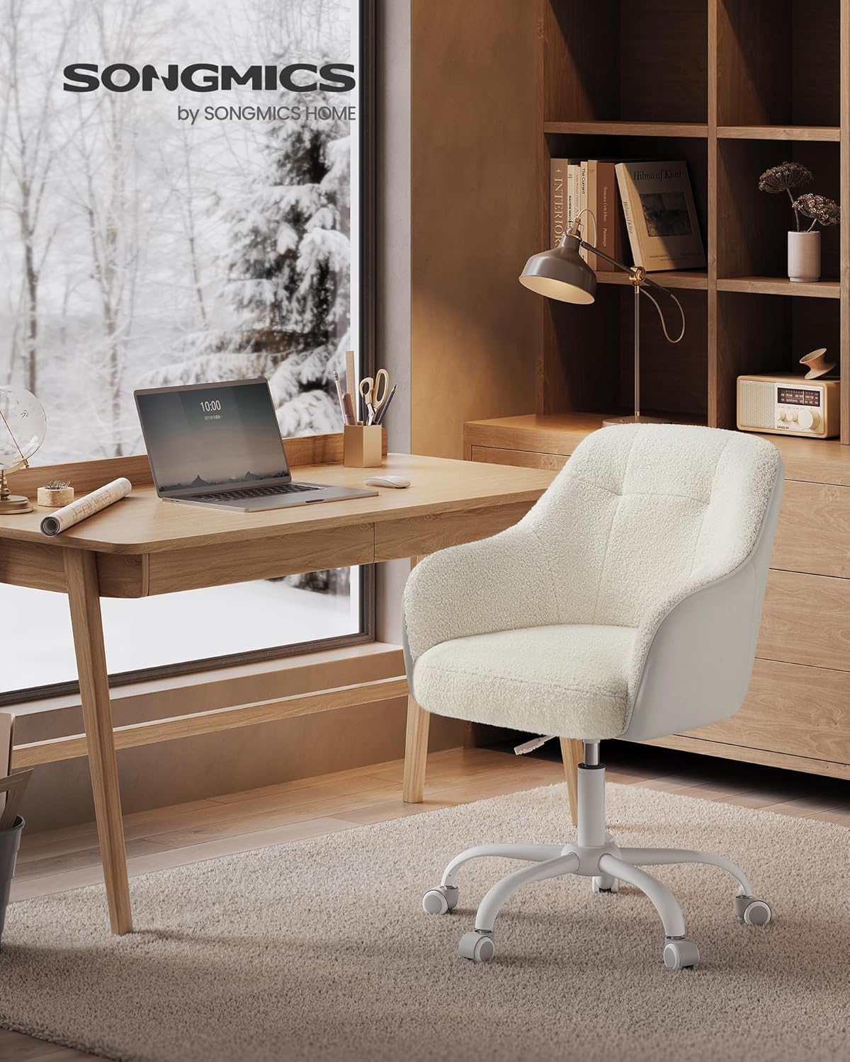 Fotel biurowy, cappuccino beige, 60,8 cm