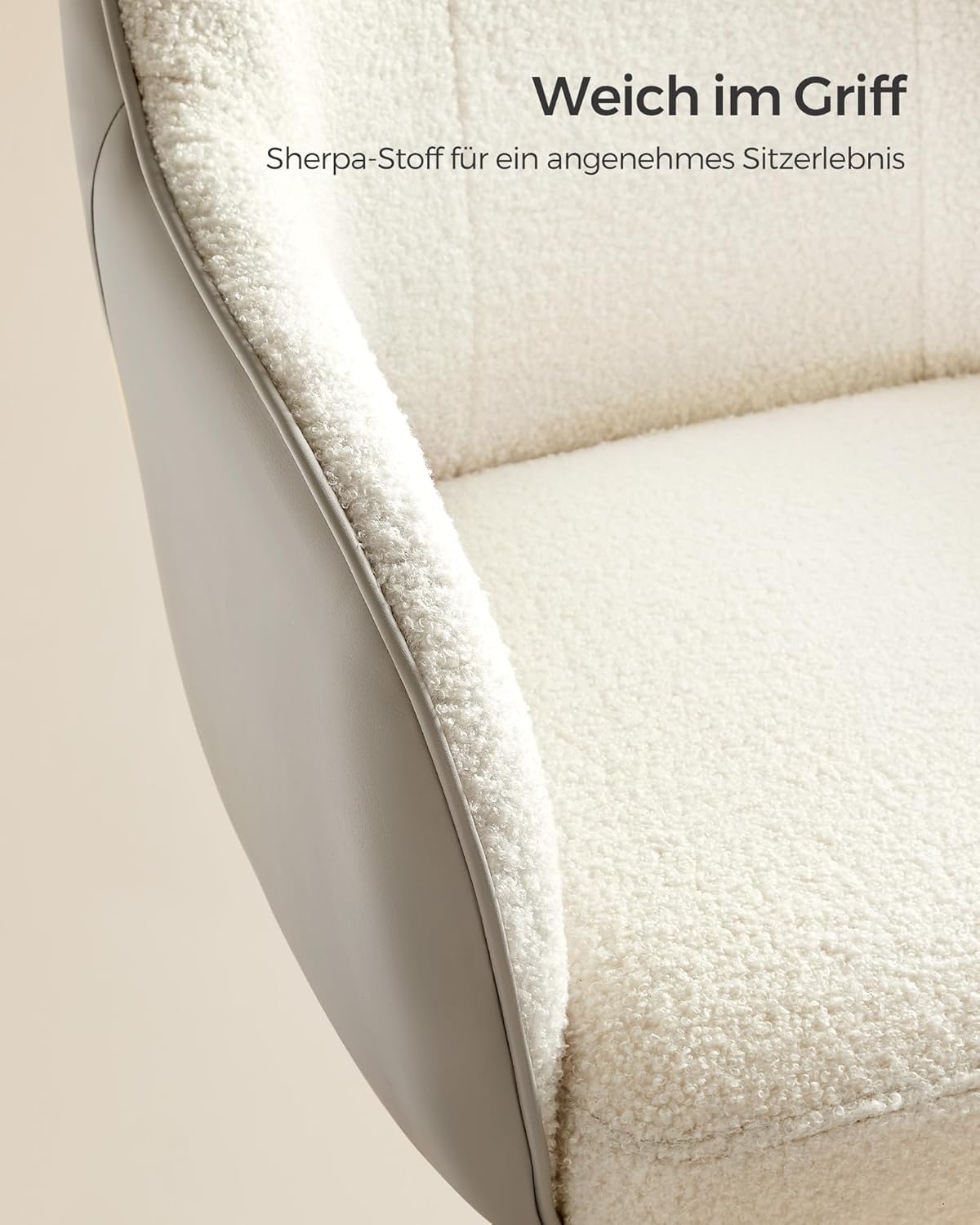 Fotel biurowy, cappuccino beige, 60,8 cm