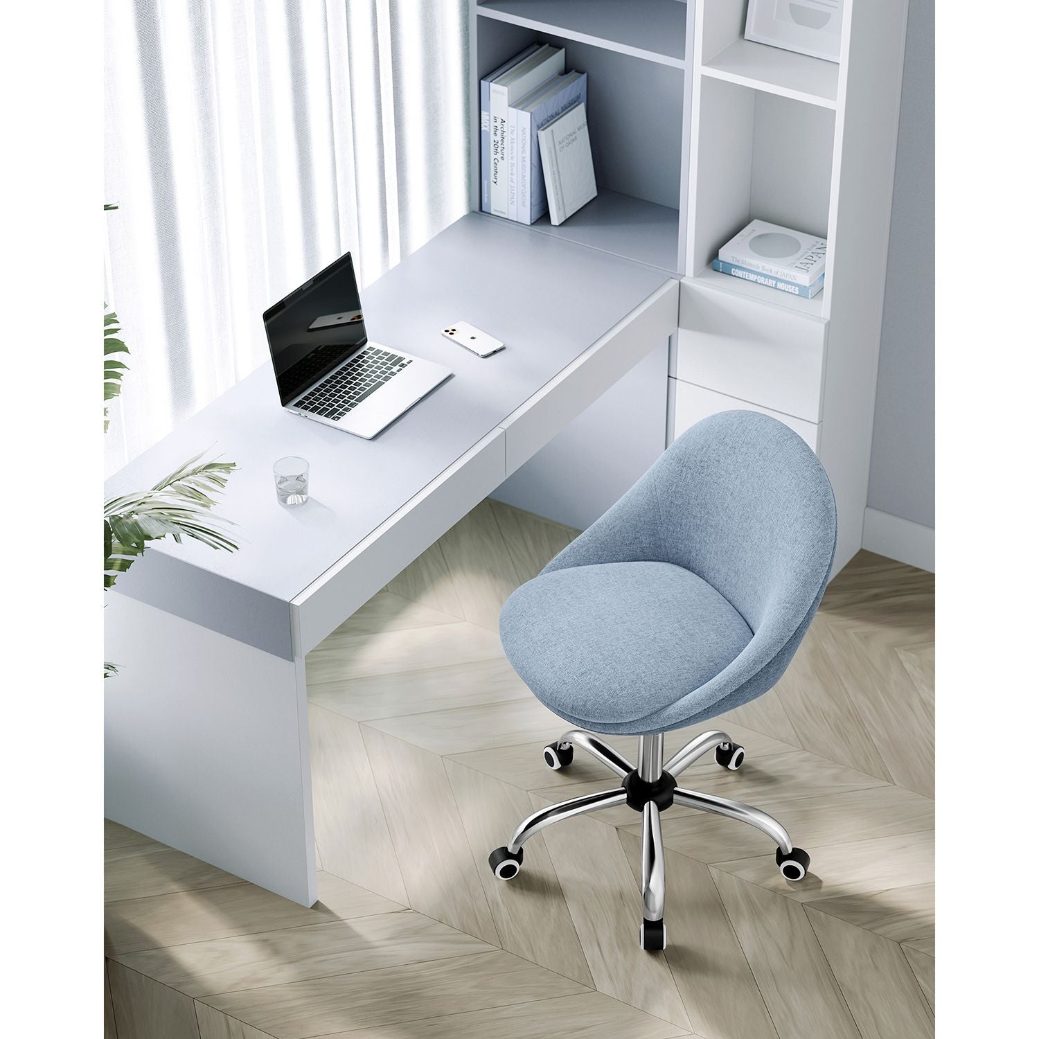 Fotel biurowy, misty blue, 56 cm