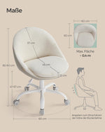 Fotel biurowy, cappuccino beige, 56 cm