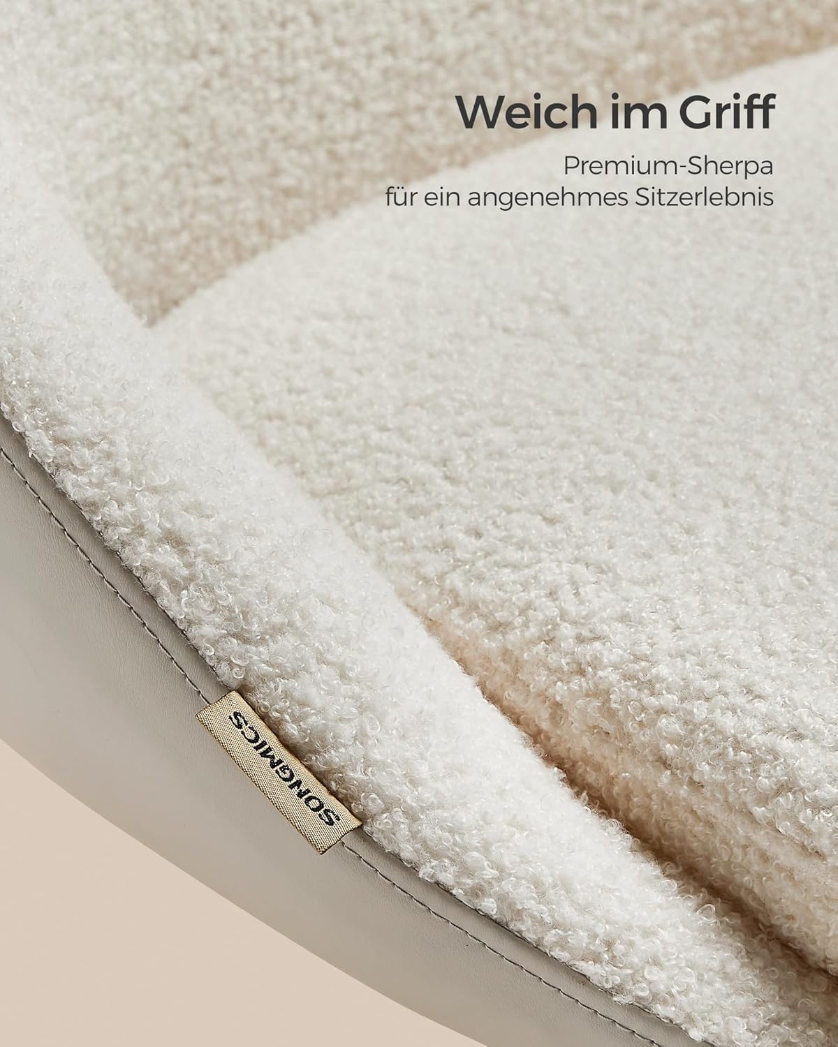 Fotel biurowy, cappuccino beige, 56 cm