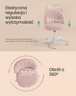 Krzesło biurowe z miękkim fleece i regulacją wysokości