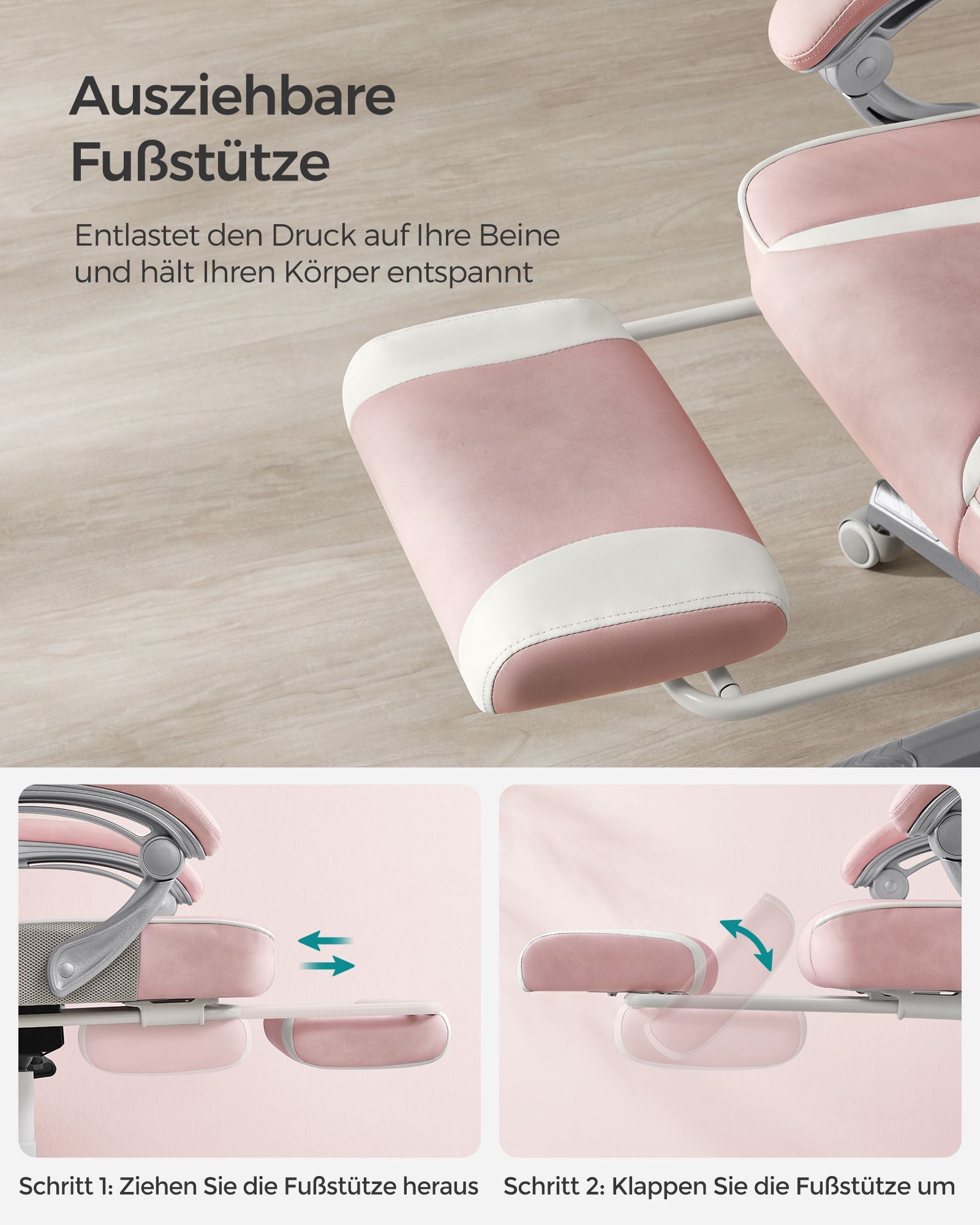 Fotel biurowy, jelly pink, 65,5 cm
