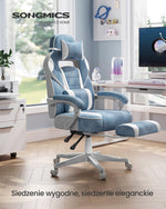 Ergonomiczny fotel gamingowy z podnóżkiem i regulacją nachylenia