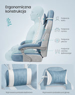 Ergonomiczny fotel gamingowy z podnóżkiem i regulacją nachylenia