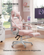 Ergonomiczne krzesło biurowe z podnóżkiem i poduszką