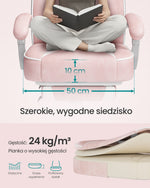 Ergonomiczne krzesło biurowe z podnóżkiem i poduszką