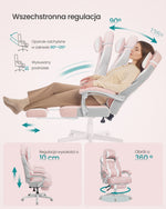 Ergonomiczne krzesło biurowe z podnóżkiem i poduszką