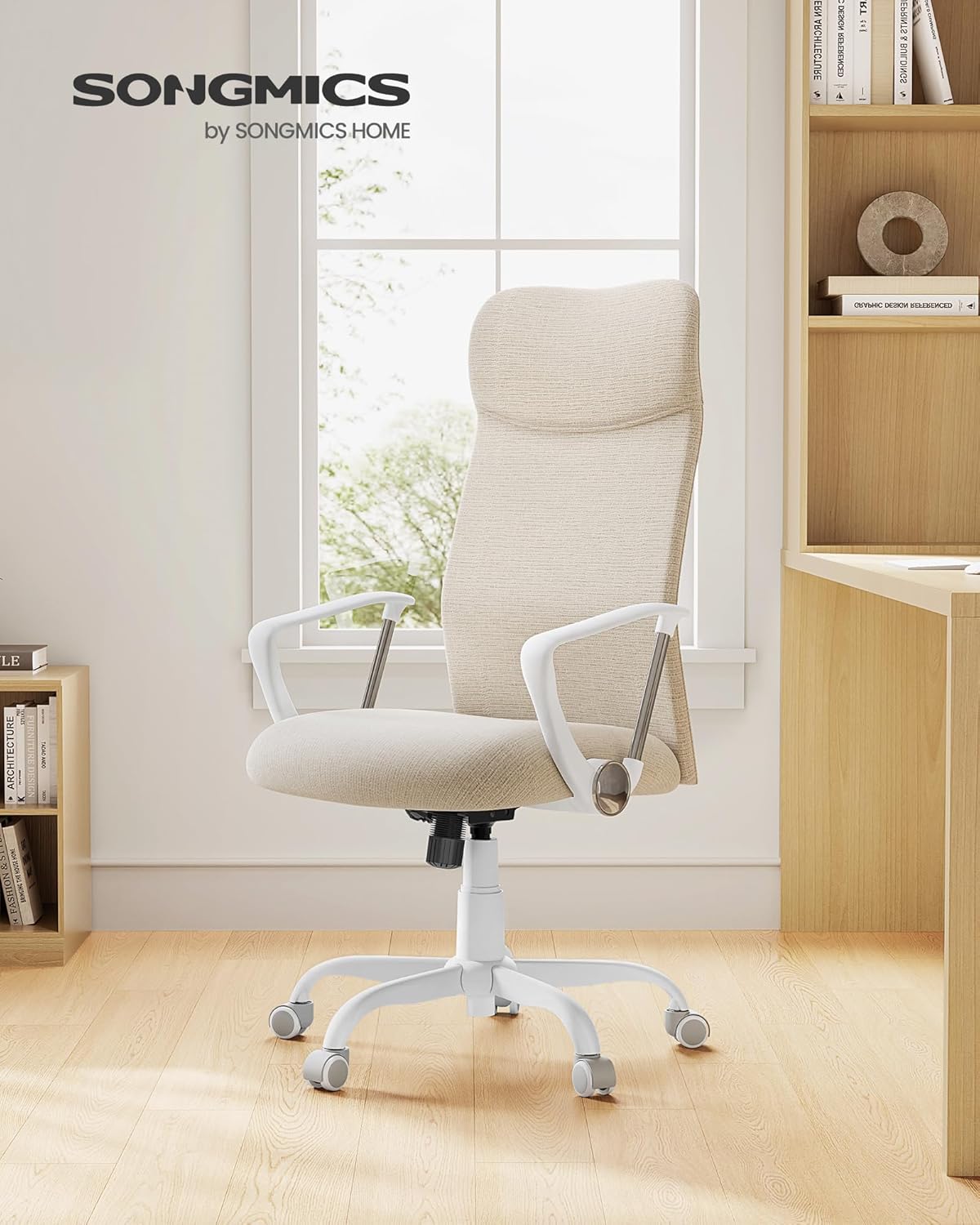 Fotel biurowy, cappuccino beige, 58 cm