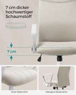 Fotel biurowy, cappuccino beige, 58 cm