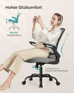 Ergonomiczne krzesło biurowe z funkcją bujaka szare