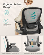 Ergonomiczne krzesło biurowe z funkcją bujaka szare