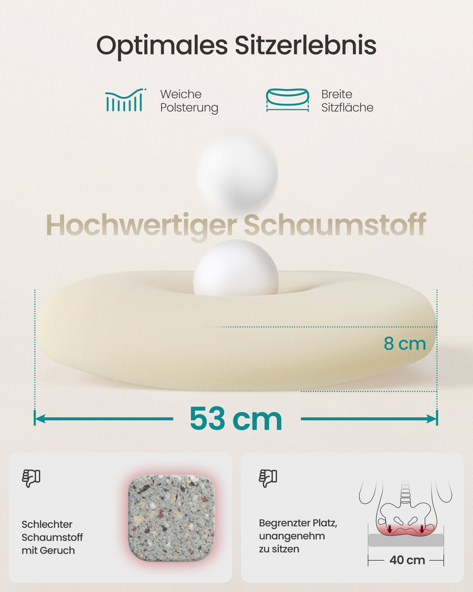 Fotel biurowy, cappuccino beige, 62 cm