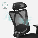 Czarne ergonomiczne krzesło biurowe do 150 kg