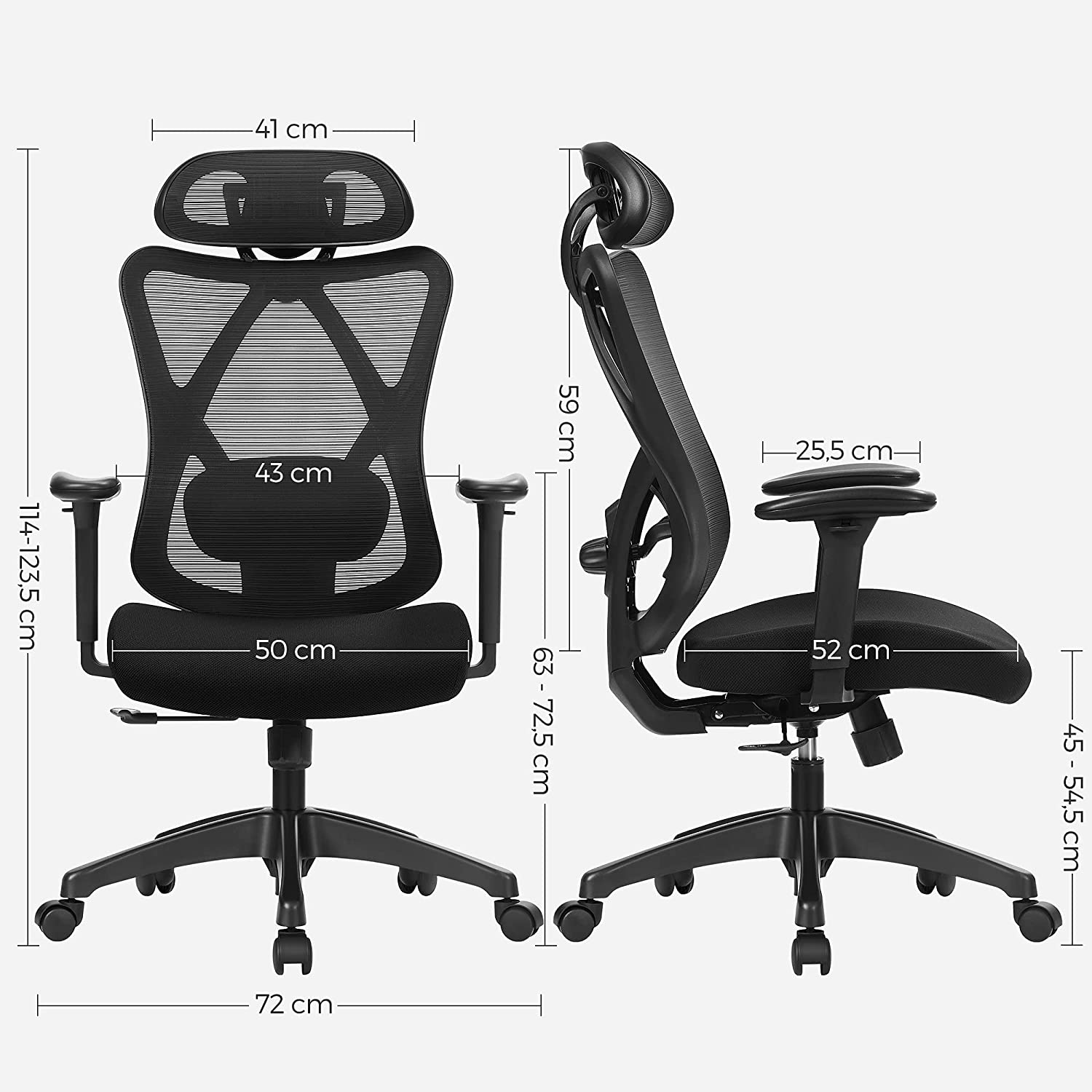 Czarne ergonomiczne krzesło biurowe do 150 kg