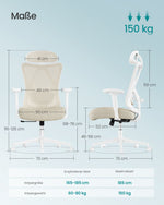 Fotel biurowy, cappuccino beige, 70 cm