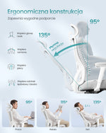 Ergonomiczny fotel biurowy regulowany do 150 kg szary