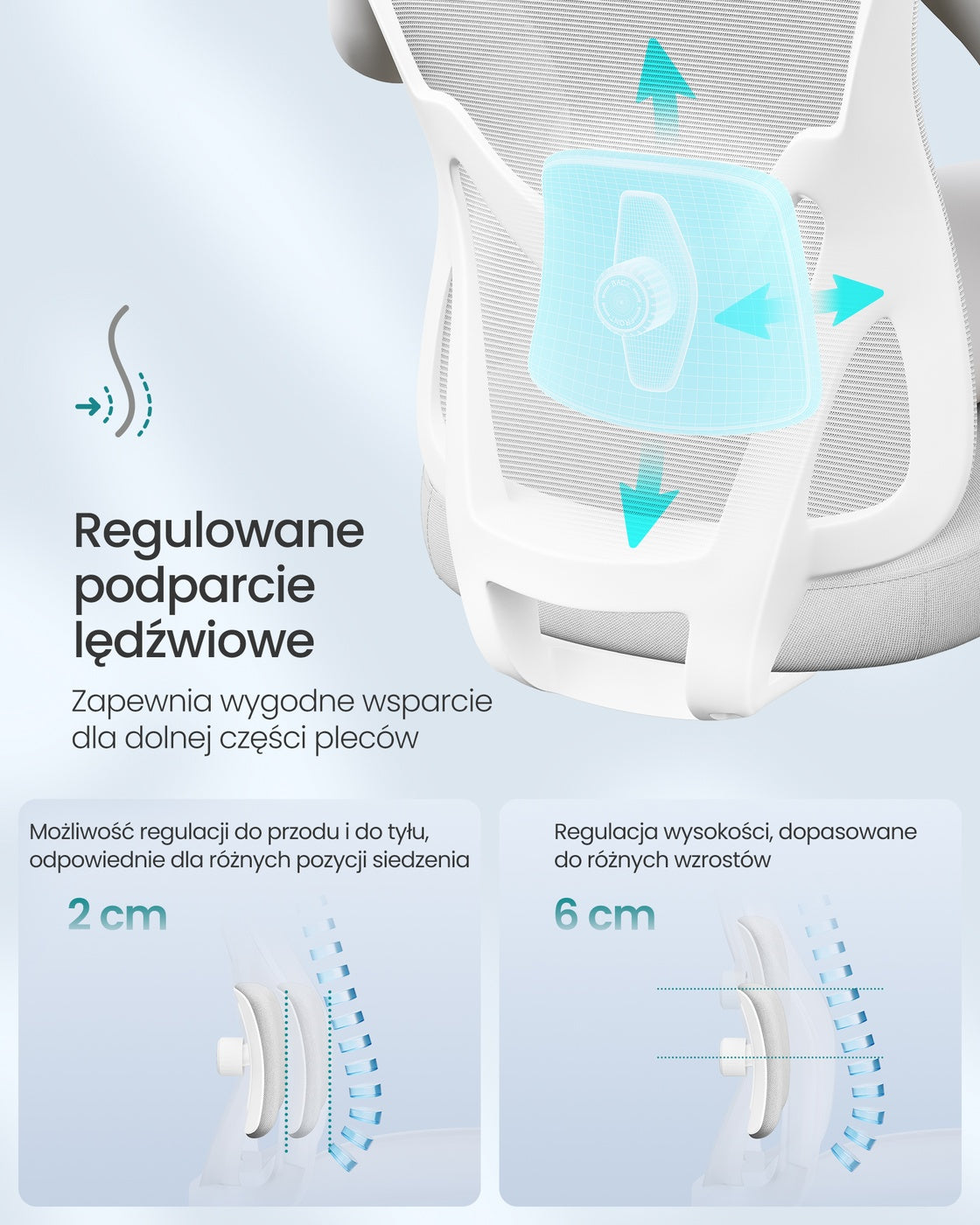 Ergonomiczny fotel biurowy regulowany do 150 kg szary